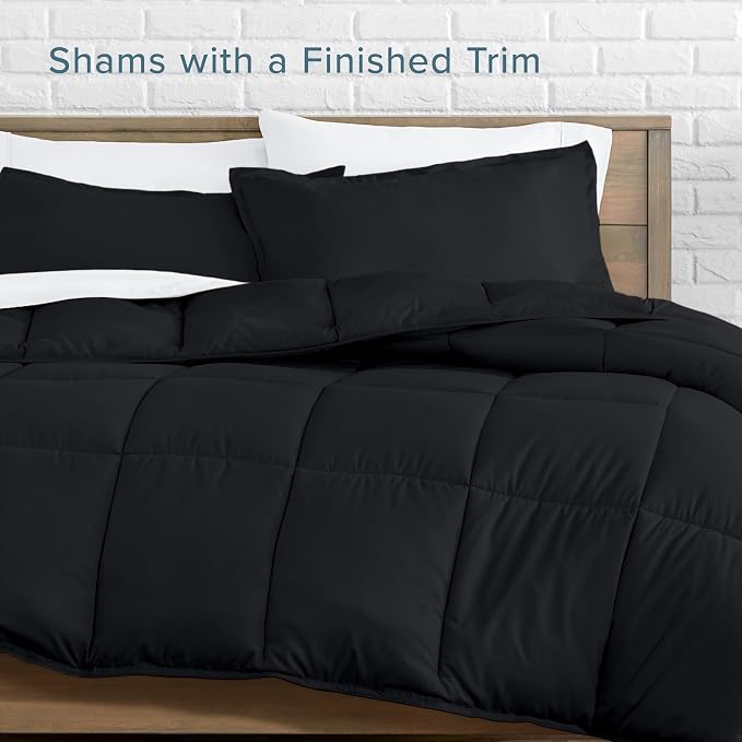 Bare Home Cal King Comforter Set - 1800 Ultra Soft (California King, Black) | All-Season, Breathable, Hypoallergenic, Premium 1800, Warm, Cozy