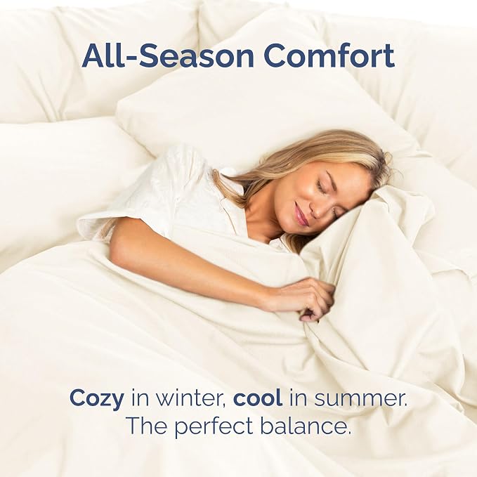 Twin Flat Sheet - Single Top Flat Sheet Only - Soft & Cooling - Off White | Hotel Luxury Top Flat Sheet Only, Ultra-Soft, Breathable & Cooling, Fade & Wrinkle Free, Easy-Care, Stain & Shrink Resistant