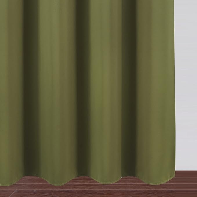 Blackout Curtains 38 x 84 inch/Olive Green Curtains Set of 2 Panels/Thermal Insulated Room Darkening Bedroom Curtains