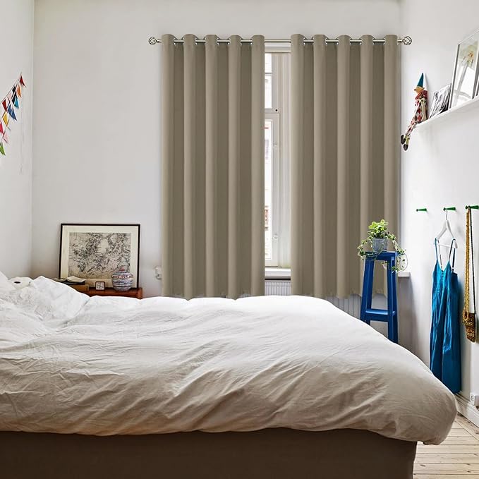 BGment Cocoa Room Darkening Curtains 63 Inch for Bedroom - 2 Panels | Grommet Top, Light-Blocking, Sunblock, Thermal Insulated, Window Drapes for Kids Boys Room, 70x63 Inch