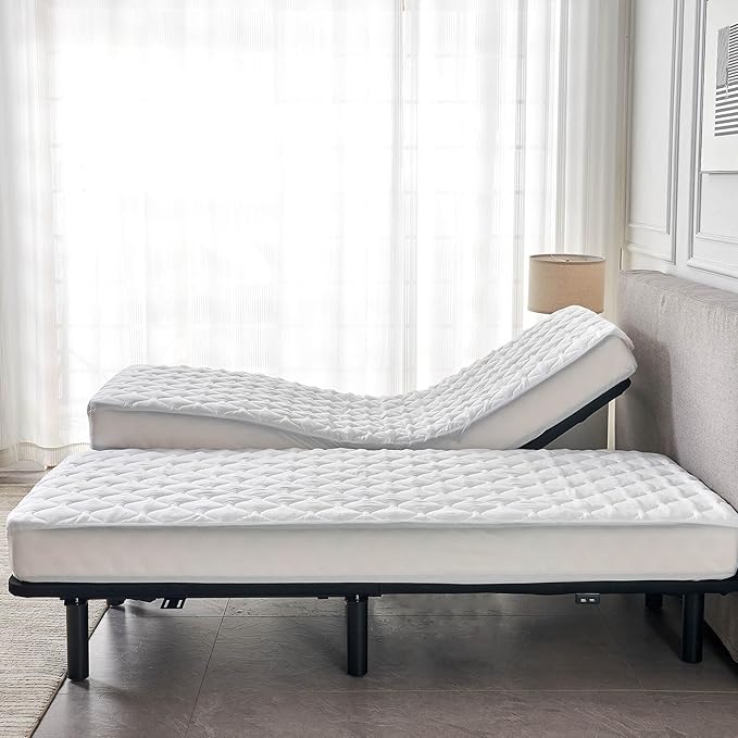 Waterproof Quilted Split King Mattress Protector Pad for Adjustable Bed | 2 Mattress Pads in 1 Package Each 39x80 with Up to 16 Deep Pocket, Stay in Place Fitted Cover, Noiseless Soft Padded Topper