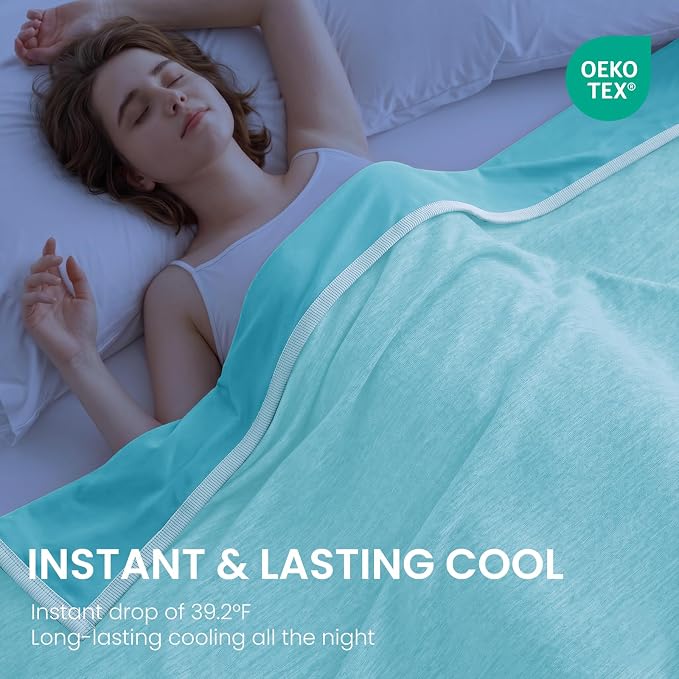 TOPCEE Cooling Blanket(60"x90"Twin Size)for Night Sweats Absorbs Heat to Keep Adults, Children Cool on Warm Nights, Q-Max 0.5 Cooling blankets for Hot Sleepers, Ultra-Cool Lightweight Blanket for Bed | Absorbs Heat Cold Summer Blanket for Night Sweats ...