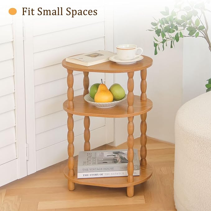 MaxSmeo End Table, Small Side Table for Small Spaces, Modern Oval Night Stand Accent Table for Living Room, Bedroom, Brown