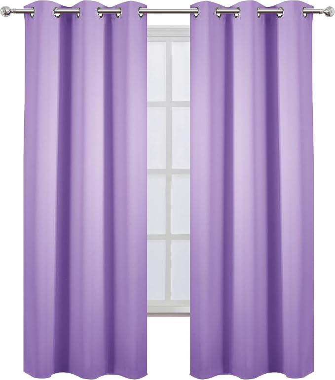 Blackout Curtains 38 x 84 inch/Lavender Curtains Set of 2 Panels/Thermal Insulated Room Darkening Bedroom Curtains