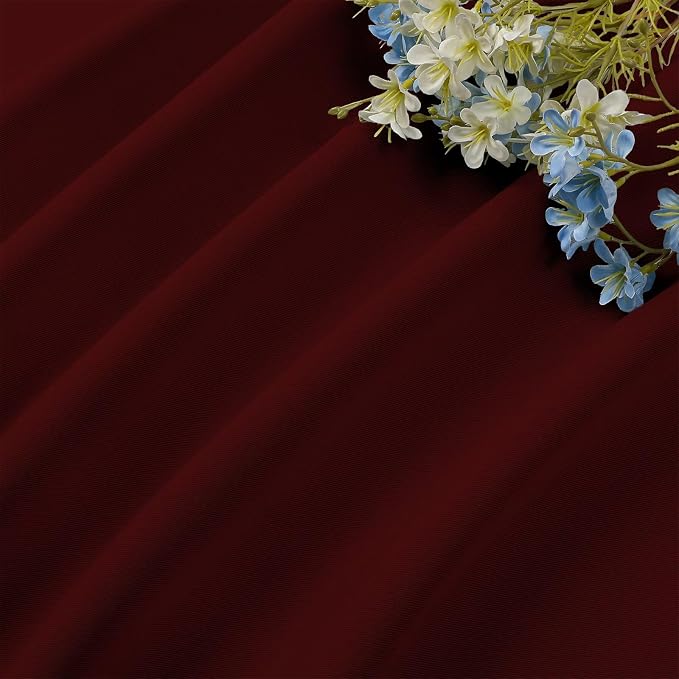 CUCRAF Burgundy Red Blackout Curtains 84 inch Length 2 Panels Set, Rod Pocket Room Darkening Drapes for Bedroom Living Room, Insulated Thermal Light Blocking Window Curtain (W52 x L84 Inch)