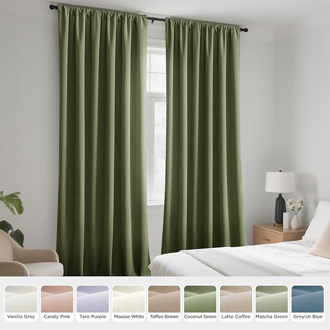 Joydeco Velvet Blackout Curtains Black Out Curtain 72 Inch Drapes | for Bedroom Living Room, Heat and Light Blocking, Thermal Insulated Luxury Heavy Duty Curtain 2 Panels Back Tab&Rod Pocket