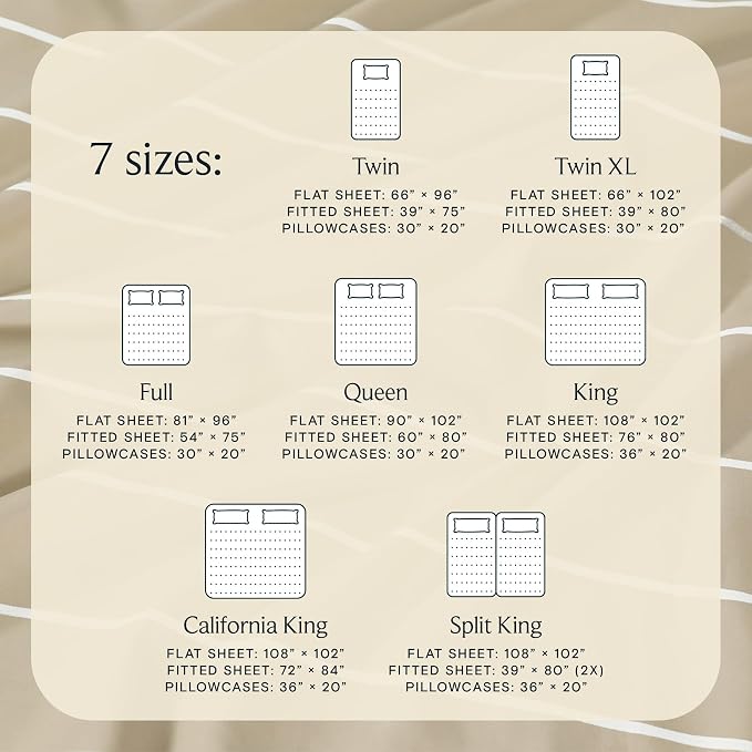 LuxClub 4 PC Full Size Sheet Set, Breathable Luxury Bed Sheets, Deep Pockets 18" Wrinkle Free Cooling Machine Washable Hotel Bedding (Striped Cream) | LuxClub Silky Fitted Sheet & Pillowcase Sets, Breathable Hotel Luxury Bedding for Mattress Wrinkle Fr...