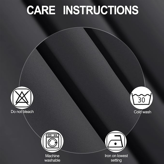 Dark Grey Thermal Blackout Curtains/42 x 95 Inch/Set of 2 Panels Room Darkening Curtains for Bedroom