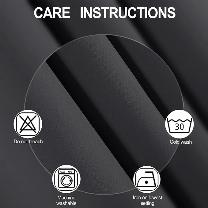 Blackout Curtains 52 x 84 inches Long Dark Grey Curtains Set of 2 Panels Thermal Insulated Room Darkening Curtains for Bedroom