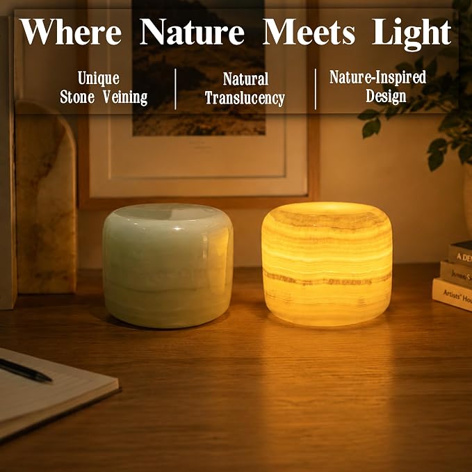 Marmor Marble Lamp Table Lamp Unique Lamp Type-C 3 Way Bedside Lamp Ambient Lighting for Bedroom Night Stands Night Light Decorative LED Warm Ambient Portable Lamp for Rechargeable (Eastern Jade Glow)