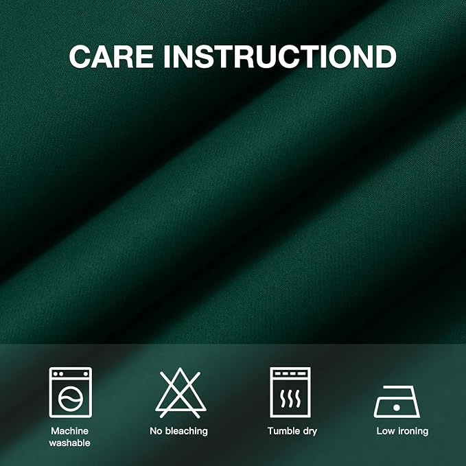 COSVIYA Grommet Room Darkening Dark Green Curtains 45 inch Long for Bedroom | Light Blocking Insulated Thermal Curtains for Living Room, Blackout Thick Polyester Window Drapes,52x45 inches, 2 Panels