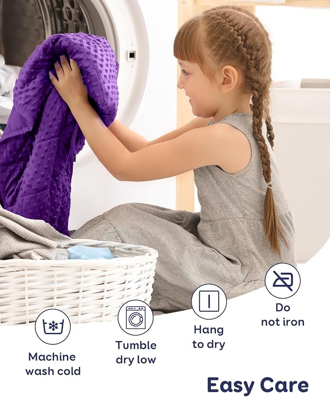 5lbs Weighted Blanket, Cooling Soft Minky Dot Heavy Blankets, 36"x48" | Gentle Hug-Like Comfort, Reversible Cooling & Cozy for All Seasons, 7-Layer for Even Weight Distribution, Machine Washable