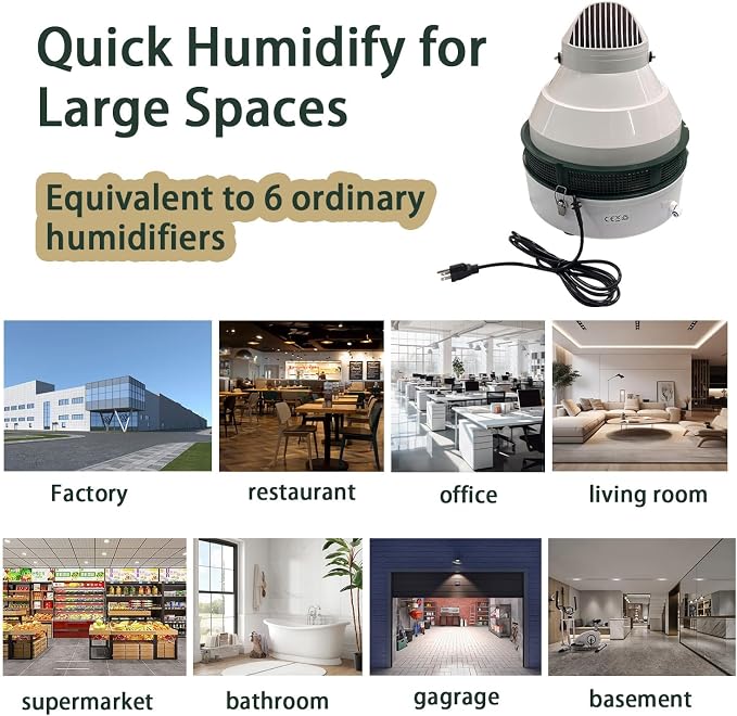 200 Pint Air Humidifier Commercial Grade Mist And Mist Hydroponic Growth Chamber，Industrial Grade Humidifier With Multi-Directional Fogging Head, Indoor Plant For Large Rooms