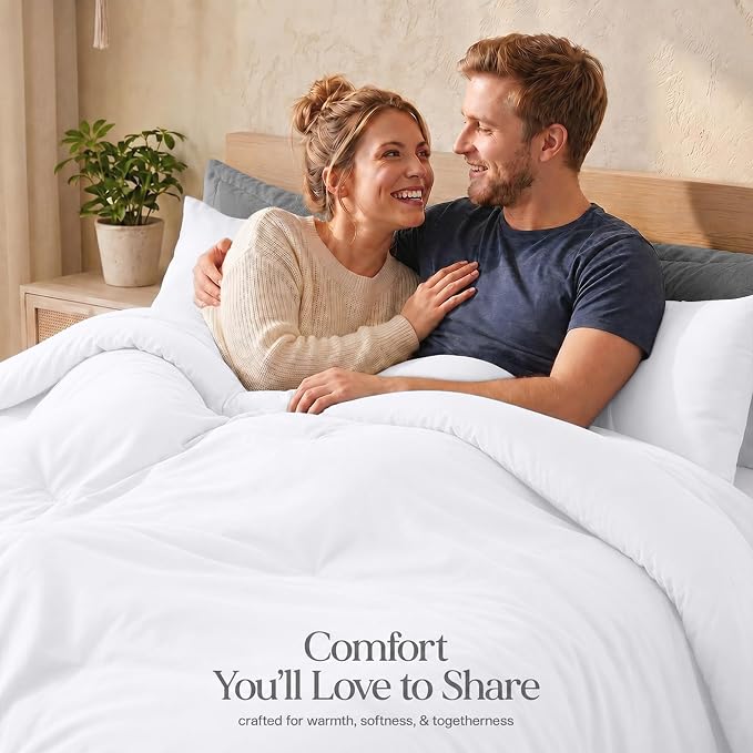 Queen Comforter Set 3 Piece White by Utopia Bedding, Comforters Queen Size, Bedding Comforters Sets, Down Alternative Soft Bed Set, 1 Comforter (88 x 88 inches) 2 Pillow Shams (20 x 26 inches)