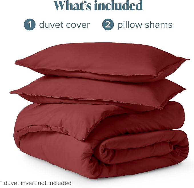 Bare Home Duvet Cover Set 1800 Ultra-Soft (California King, Rosewood) | Lightweight, Cooling, Breathable, Premium 1800 Ultra-Soft, All-Season