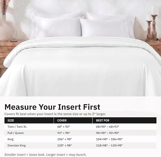 California Design Den Cotton Sateen Full/Queen Duvet Cover, Antique White | Duvet Cover Only, Comforter Not Included, Backed by Good Housekeeping Seal, Button Closure & Corner Ties