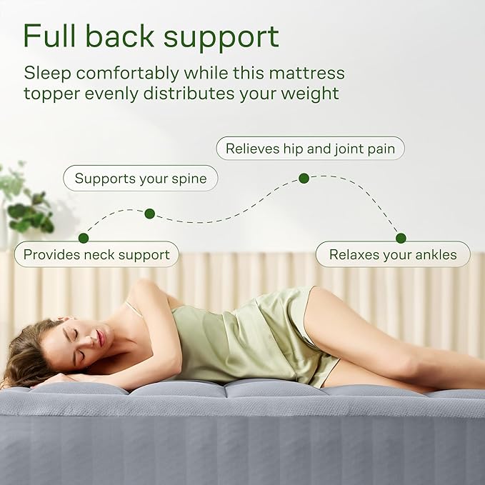 Niagara Sleep Solution Ultra Soft & Cooling Mattress Topper - King Size | Rayon Derived from Bamboo, Pillow Top Mattress Pad, 20" Deep Pocket, Back Pain Relief, Perfect for Hot Sleepers, Gray