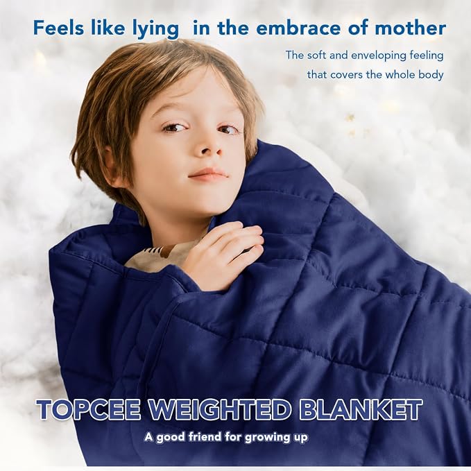 Weighted Blanket (7 lbs, 40" x 60") Cooling Throw Heavy Blanket for Sleeping Apply to 60-90 lbs, Soft Thick Breathable Blanket with Glass Bead, Easy Care