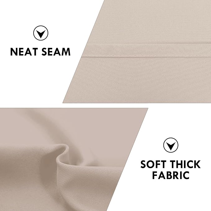 DWCN Blackout Curtains for Bedroom Living Room 42 x 72 Inch Long Camel | 2 Panels Set, Room Darkening, Thermal Insulated, Light Blocking, Rod Pocket Drapes, Noise Reducing Window Treatments