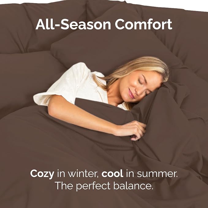 Twin XL Flat Sheet - College Dorm Room - Top Flat Sheet Only - Brown | College Dorm Room Essentials, Ultra-Soft, Breathable & Cooling, Fade & Wrinkle Free, Easy-Care, Stain & Shrink Resistant