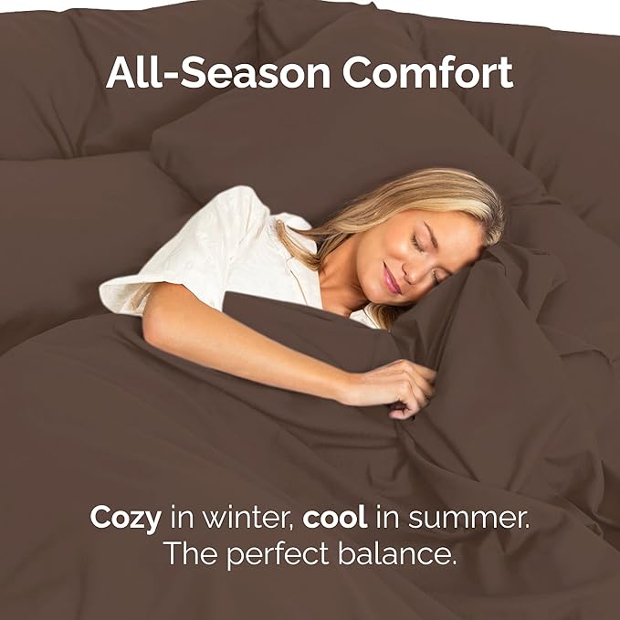 Twin Flat Sheet - Single Top Flat Sheet Only - Breathable & Cooling - Brown | Hotel Luxury Top Flat Sheet Only, Ultra-Soft, Breathable & Cooling, Fade & Wrinkle Free, Easy-Care, Stain & Shrink Resistant