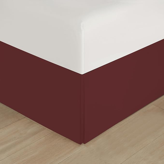 Burgundy California King Comforter Set 7 Pieces, Jacquard Woven with Damask, Bedding Set in a Bag Includes Comforter, Bed Skirt, Pillow Shams, and Decorative Pillows