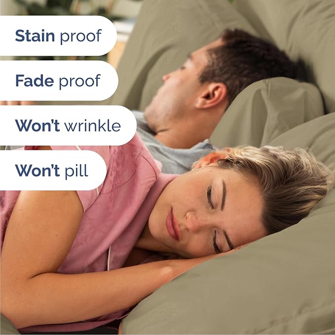 Cal King 6 Piece Bed Sheet Set - Comfy, Breathable & Cooling Sheets - Khaki | Ultra-Soft Hotel Luxury Bedding Set with 8-16 Inch Deep Pockets, 1 Flat & 1 Fitted Sheet & 4 Pillowcases, Wrinkle & Fade Free