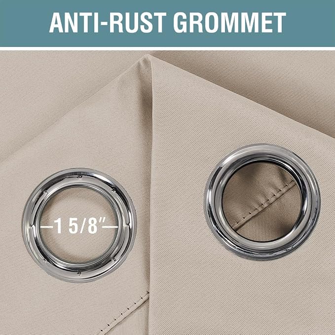 H.VERSAILTEX Blackout Patio Curtains 100 x 102 Inches for Sliding Door Extral Wide Blackout Curtain Panels Thermal Insulated Room Divider - Grommet Top, 8.5' Tall by 8.3' Wide - Fog