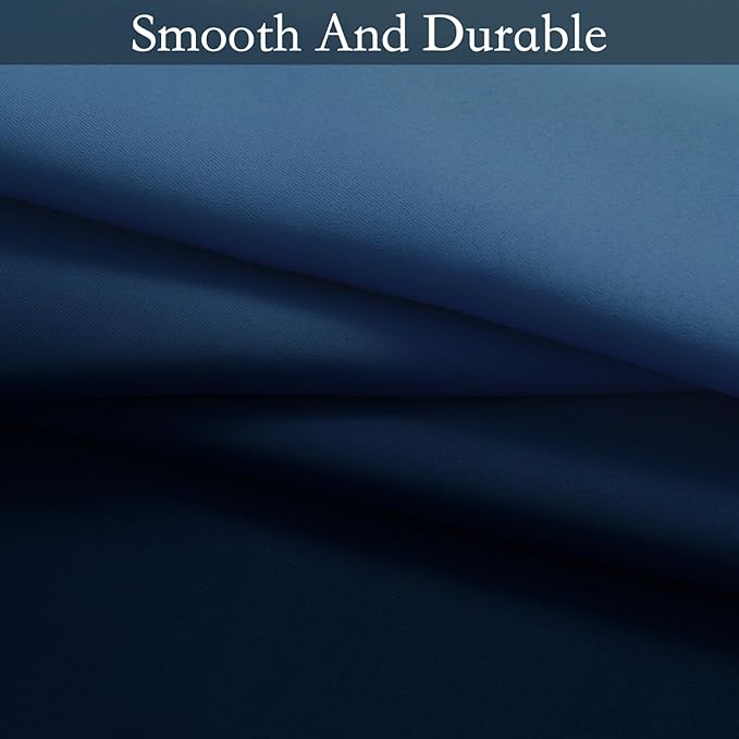 SimpleHome Ombre Gradient Blue White to Gray Curtains for Bedroom, 52Wx63L | Room Darkening Curtains,Light Blocking Thermal Insulated Grommet Window Curtains for Living Room,2 Panels,63 Inches Length