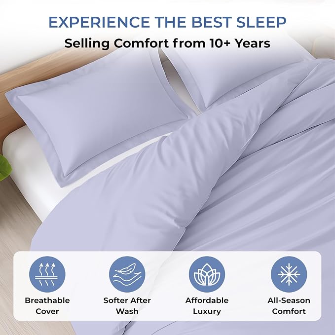 Kotton Culture 3 Pc 120" x 98" Duvet Cover Set Oversized King 100% Egyptian Cotton - 600 Thread Count Comforter Cover, Zipper Closure & Corner Ties - Fits Large King Inserts - Cornflower Blue