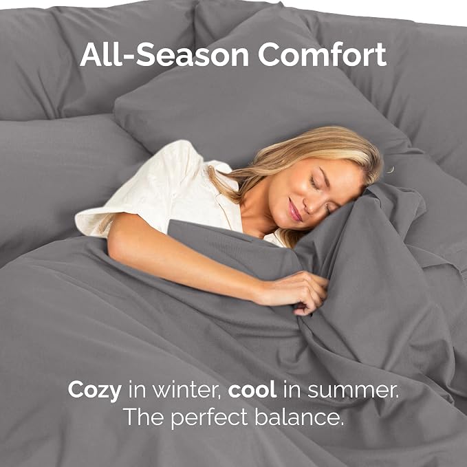 Twin XL Flat Sheet - College Dorm Room - Top Flat Sheet Only - Dark Grey | College Dorm Room Essentials, Ultra-Soft, Breathable & Cooling, Fade & Wrinkle Free, Easy-Care, Stain & Shrink Resistant