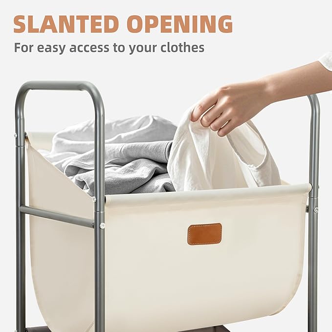 STORAGE MANIAC Vertical Rolling Laundry Hamper, 4 Section Laundry Sorter with Wheels and 2 Breaks, 4-tier Laundry Baskets for Small Space, Dorm, Laundry Room, Closet, Multicolored 4-tier