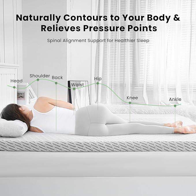 HOMRELEXA Bamboo Mattress Topper Twin XL Size 4 Inch, Cooling Gel & Bamboo Charcoal Memory Foam Mattress Topper for Back Pain Relief, Firm Dual-Layer Foam Bed Pad with Removable Cover College Dorm