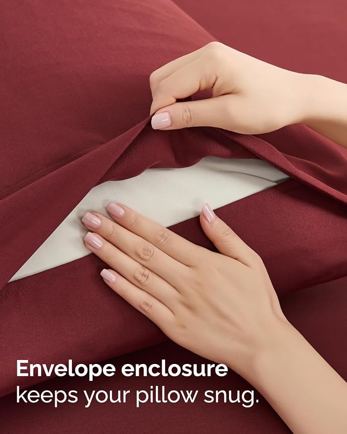 Queen 6 Piece Bed Sheet Set - Comfy, Breathable & Cooling Sheets - Oxblood | Ultra-Soft Hotel Luxury Bedding Set w/ 8-16 Inch Deep Pockets, 1 Flat & 1 Fitted Sheet & 4 Pillowcases, Wrinkle & Fade Free