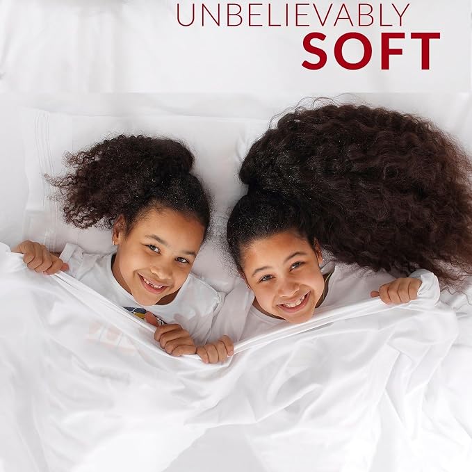 Mellanni Iconic 4-Piece, Ultra Soft Sheet Set (California King, Spa Blue) | 10M+ Sleepers. Lab-tested: Sleeps Cool, Stays Bright, Strong, Smooth. Good Housekeeping Best Bedding, 7 yrs running.