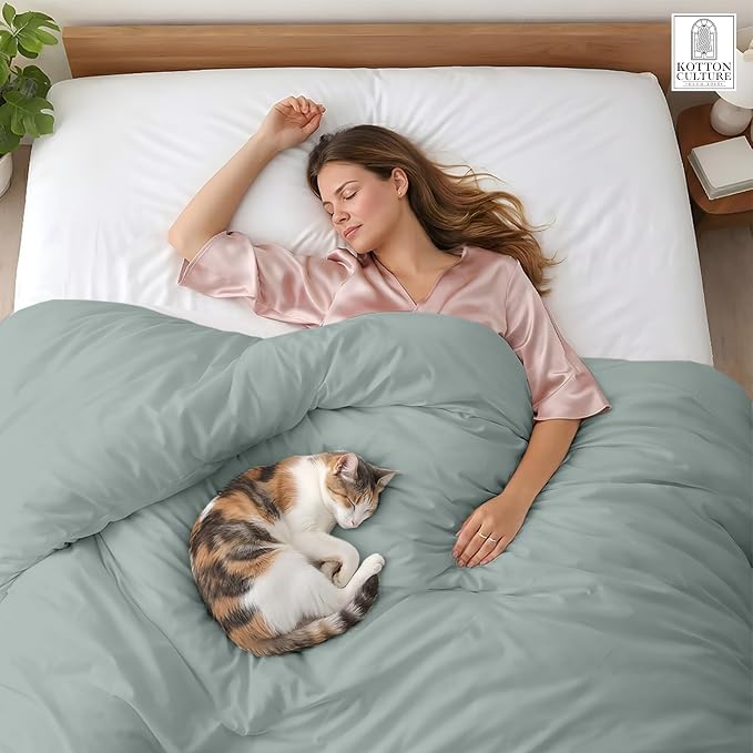 120"x120" 1 Pc Super King Plus/Super Oversize King Duvet Cover Only 100% Egyptian Cotton - 600 TC, Zipper Closure & Corner Ties - Fits Only Extra Large Inserts - Aqua Green