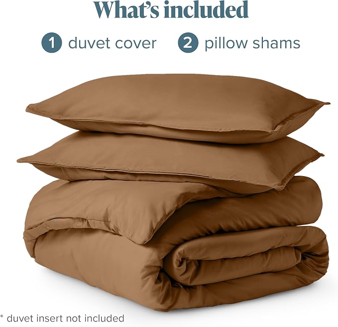 Bare Home Duvet Cover Set 1800 Ultra-Soft (King, Caramel) | Lightweight, Cooling, Breathable, Premium 1800 Ultra-Soft, All-Season