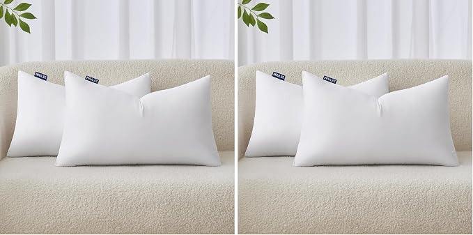 MIULEE 12x20 Inches Pillow Inserts Pack of 4, Decorative Throw Pillow Inserts for Couch