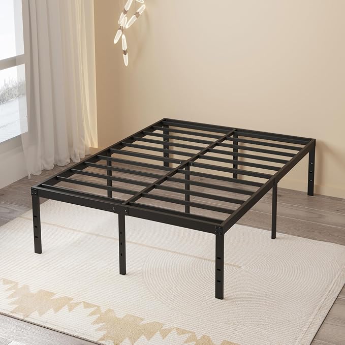 Maenizi 20 Inch King Bed Frame No Box Spring Needed Support Up to 3000 lbs | King Platform Bed Frame Heavy Duty Easy Assembly, Noise Free, Black