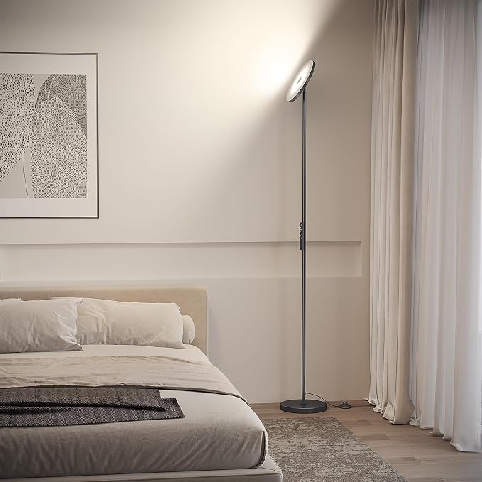 SUNMORY Floor Lamps for Living Room，LED Standing Lamp with Remote Control | 32W/3000LM Super Bright, 69" Tall Floor Lamp with Stepless Dimmable, Modern Torchiere Corner Lamp for Bedroom, Office