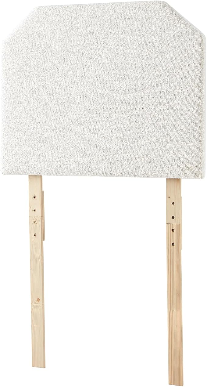 DormCo Tavira Allure® Boucle Dorm Headboard with Legs - Taupe Cream