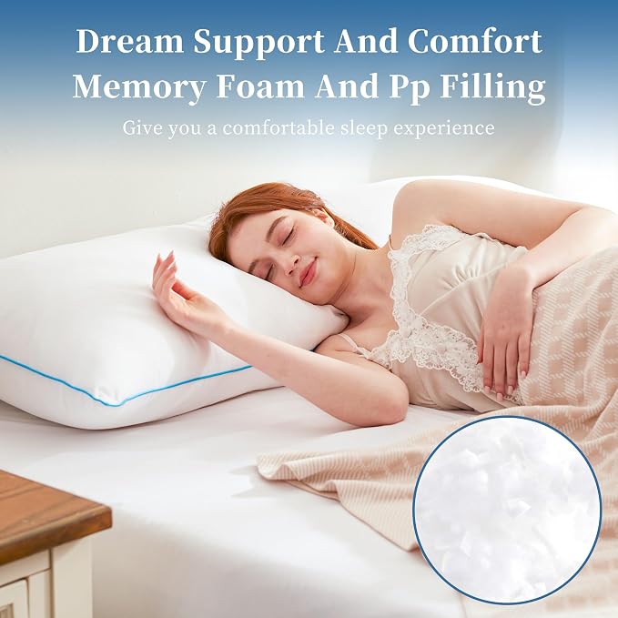 YZ HOME Full Body Pillow Insert -Large Long Bed Pillow for Side Sleeper | Full Body Pillow for Adults, Adjustable Height, Long Sleeping Breathable Bed Pillow-(White,20x54'')