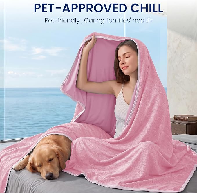 Topcee Cooling Blanket for Night Sweats Absorbs Heat to Keep Adults, Children Cool on Warm Nights, Q-Max 0.5 Cooling Blankets for Hot Sleepers, Ultra-Cool Lightweight Sofa Throw Blanket (50"x70") | Absorbs Heat Cold Summer Blanket for Night Sweats & Me...