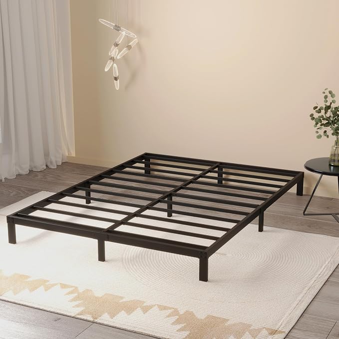 Maenizi King Size Bed Frame, 8 Inch King Platform Bed Frame | No Box Spring Needed, Heavy Duty Support Up to 3000 lbs, Easy Assembly, Noise Free, Black