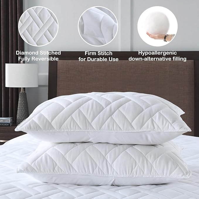 HORIMOTE HOME Quilt Set Queen Size White, Classic Geometric Diamond Stitched Pattern, Ultra Soft Microfiber Lightweight Bedding Set Bedspread Coverlet for All Season (1 Quilt and 2 Pillow Shams)