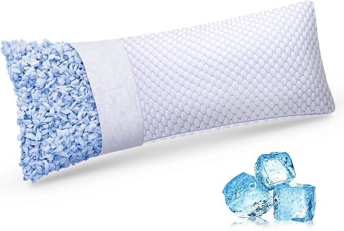 OSBED Shredded Memory Foam Body Pillow | Full body support, supportive, odorless, cooling pillow, adjustable, washable, CertiPUR-US hypoallergenic long adult pillow