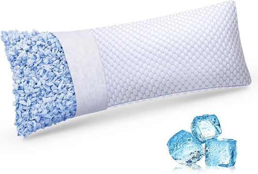 OSBED Shredded Memory Foam Body Pillow | Full body support, supportive, odorless, cooling pillow, adjustable, washable, CertiPUR-US hypoallergenic long adult pillow