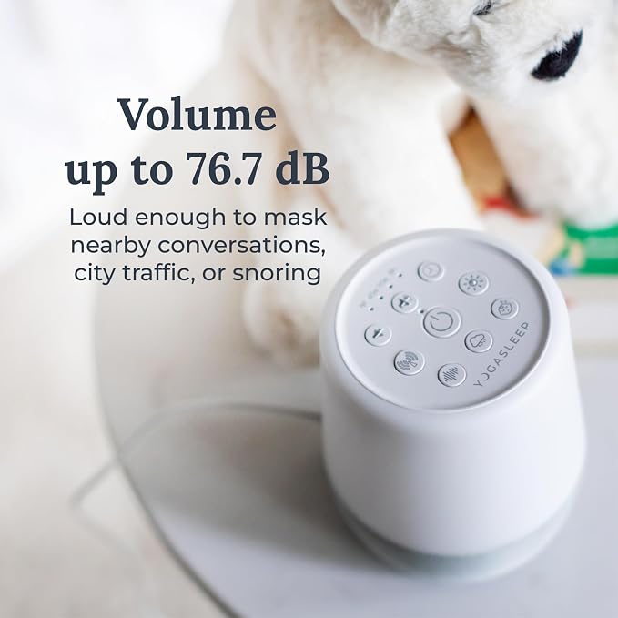 Yogasleep Duet White Noise Sound Machine & Night Light, 30 Natural Sounds,Bluetooth-Wireless Speaker for Travel,Office Privacy,Concentration,Sleep Aid for Adults & Baby, Registry & Nursery Gift,White