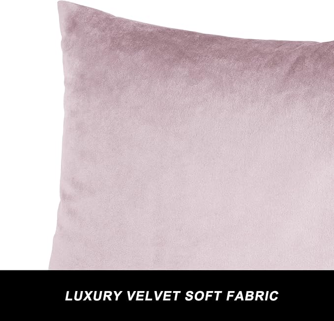 GIGIZAZA Velvet Blush Pink Throw Pillow Covers Decorative Cushion Covers Pillow Cases Sham for Sofa Couch (18x18inch(45x45cm)-4pcs, Blush Pink)