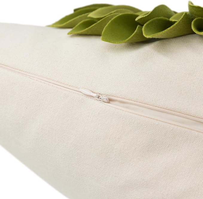 OiseauVoler 3D Sunflower Throw Pillow Cover Decorative Handmade Pillowcase Cushion Cover Case for Home Sofa Bed Living Room Decor 18x18 Inch Green